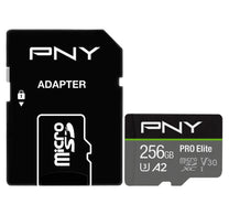 بطاقة ذاكرة فلاش مايكرو إس دي PNY PRO Elite Class 10 U3 V30، سعة 256 جيجابايت، P-SDU256V32100PRO-GE