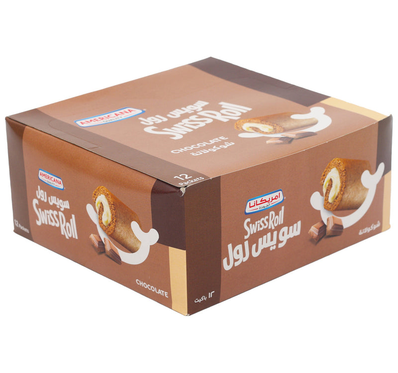 Americana Chocolate Half Swiss Roll 12 x 55 g