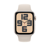 Apple Watch SE GPS Smartwatch, 44 mm Starlight Aluminium Case with Starlight Sport Band, S/M, MRE43