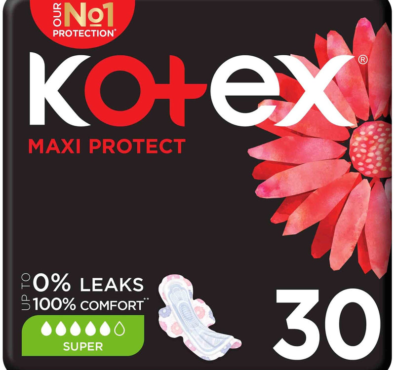 Kotex Maxi Protect Thick Super Size Sanitary Pads with Wings 30pcs