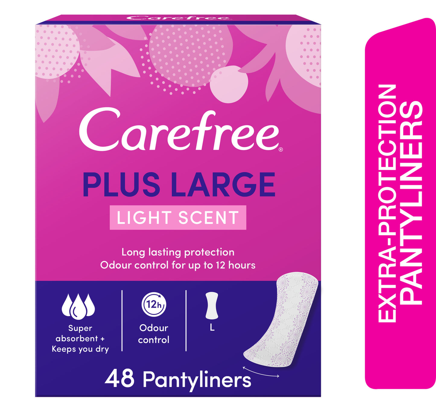 بطانات كيرفري اليومية بلس كبيرة برائحة خفيفة 48 قطعة