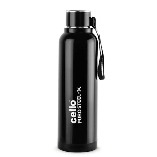 Cello Stainless Steel Water Bottle Puro X-Benz 600ml Assorted Per Pc