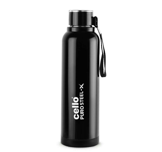 Cello Stainless Steel Water Bottle Puro X-Benz 600ml Assorted Per Pc