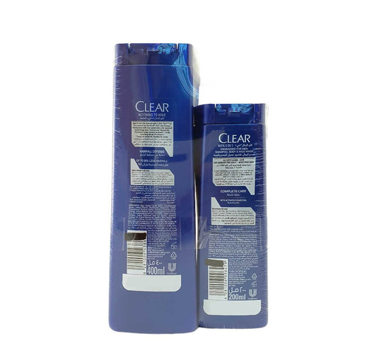 Clear Men's Hair Fall Defence Anti-Dandruff Shampoo 400 ml + 200 ml Assorted