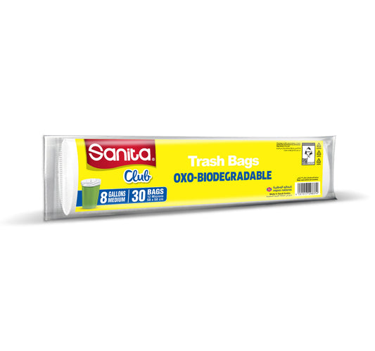 Sanita Club Trash Bags Biodegradable 8 Gallons Size 58 x 50cm 30pcs