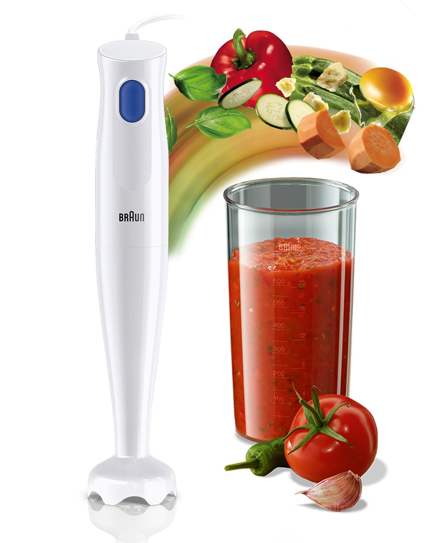 Braun Multi Quick Hand Blender, 450W, White, MQ10.001P