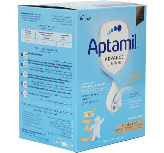 Aptamil Advance Junior Stage 3 Growing Up Formula Vanilla From 1 - 3 Years 1.2 kg