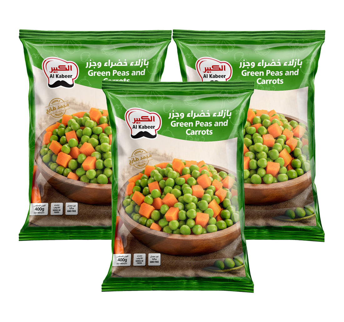 Al Kabeer Green Peas & Carrots Value Pack 3 x 400 g