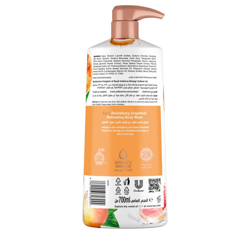 Lux Grapefruit with Vitamin C Essence & 2x Freshness Revitalizing Body Wash 700 ml
