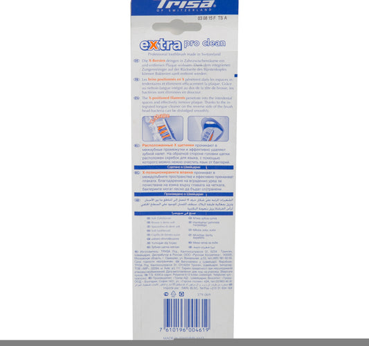 Trisa Toothbrush Extra Pro Clean Soft Assorted Colours 2 pcs