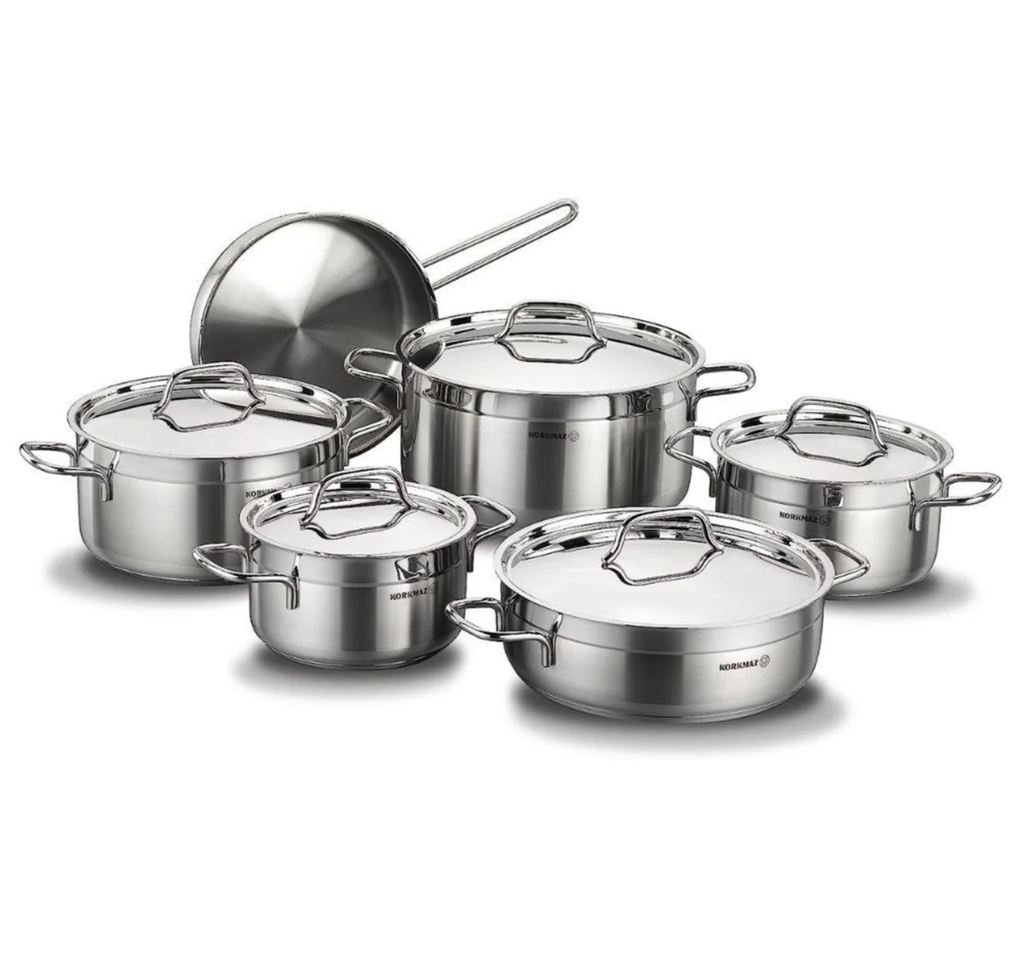 Korkmaz Alfa Plus Cookware Set, 11 pcs, Silver, A1610