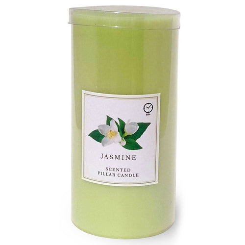 Maple Leaf Scented Pillar Candle 7.5x10cm Green Jasmine