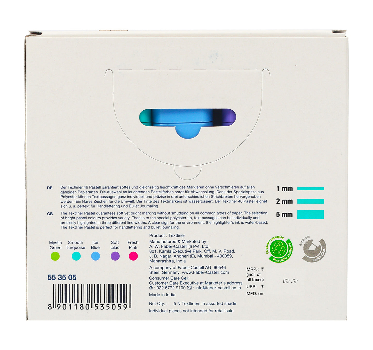 Faber-Castell Pastel Highlighter FCIN55 5 pcs