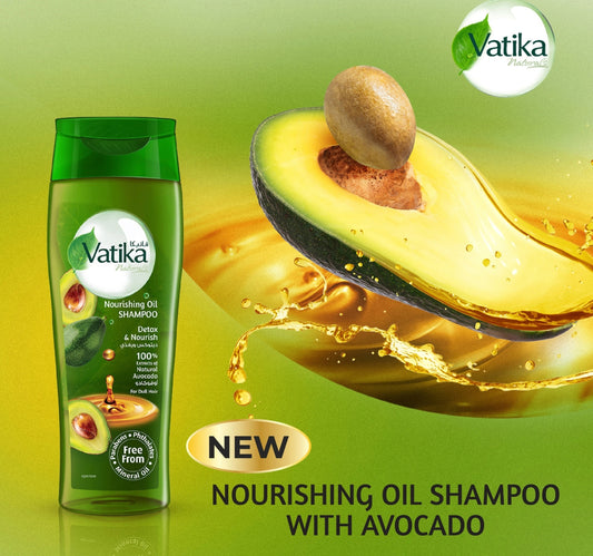 Vatika Naturals Nourishing Oil Shampoo Revitalized & Nourish Enriched with Avocado 425 ml