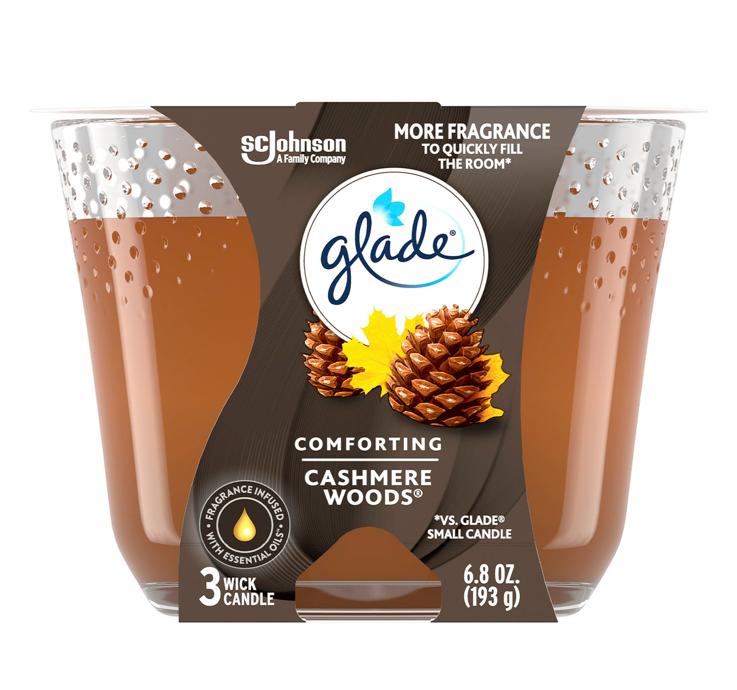 Glade Comforting Cashmere Woods Scented Candle 193 g