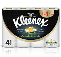 Kleenex Calorie Absorb Kitchen Tissue Paper Towel 3ply 50 Sheets 4 Rolls
