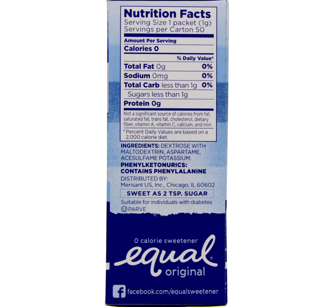 Equal Original Zero Calorie Sweetener Packets 50pcs