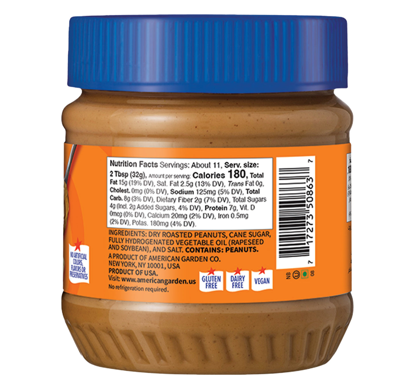 American Garden Vegan & Gluten Free Crunchy Peanut Butter 340 g
