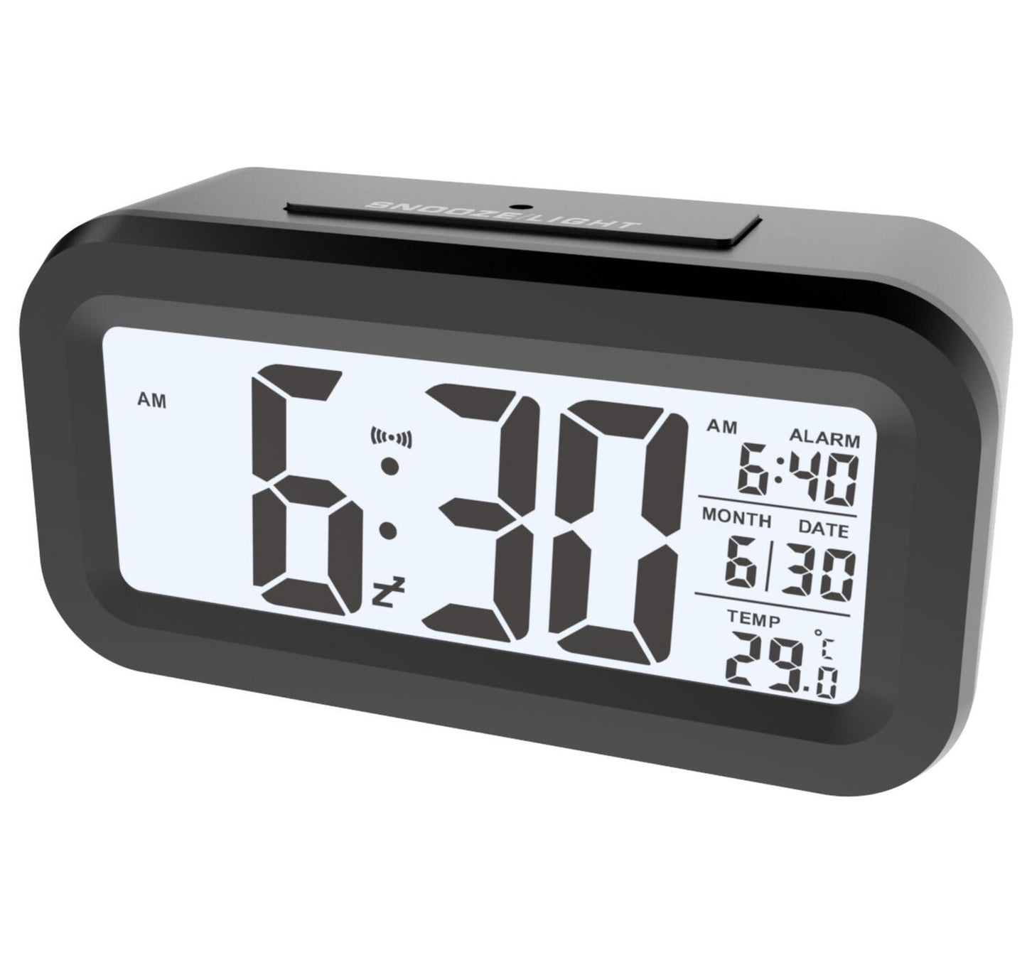 Maple Leaf LCD Digital Alarm Clock 13.7cm Black