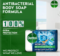 Dettol Instant Cool Bathing Soap Menthol & Eucalyptus Scent 165 g