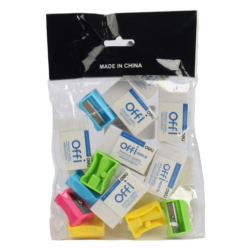 Deli Eraser 8pcs + Sharpener 7pcs DL-72124