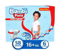 Bambi Diaper Pants Box Size 6 XXL 16+ kg 58 pcs