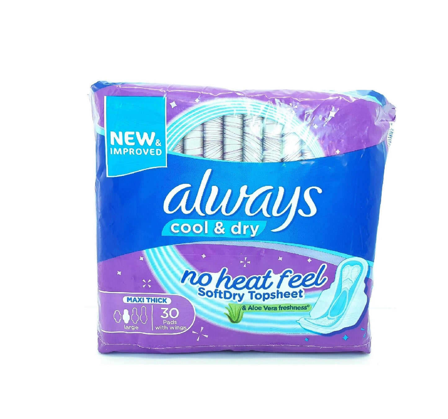 فوط صحية كبيرة سميكة ماكسي كول آند دراي من أولويز بأجنحة، 30 قطعة