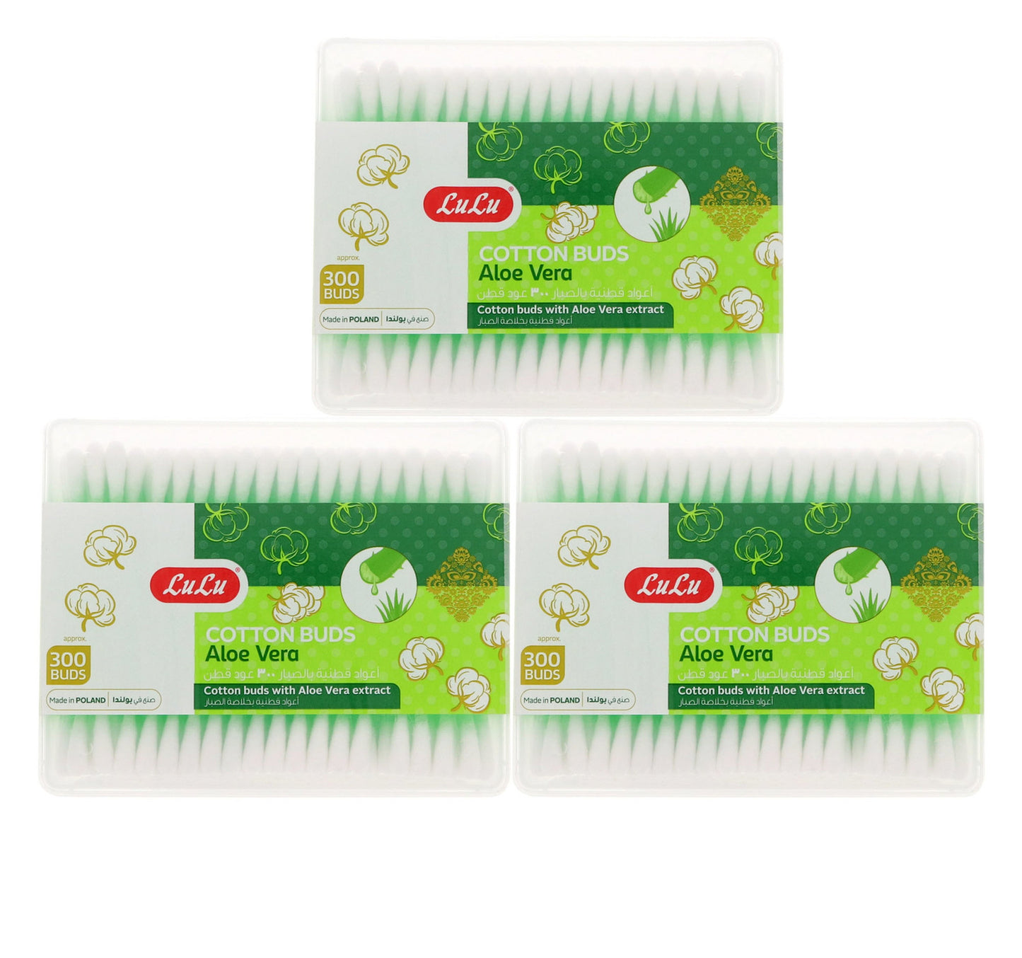 LuLu Cotton Buds With Aloe Vera 3 x 300pcs