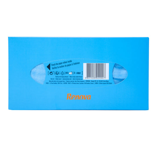 Renova Blue & White Facial Tissue 3ply 80 Sheets