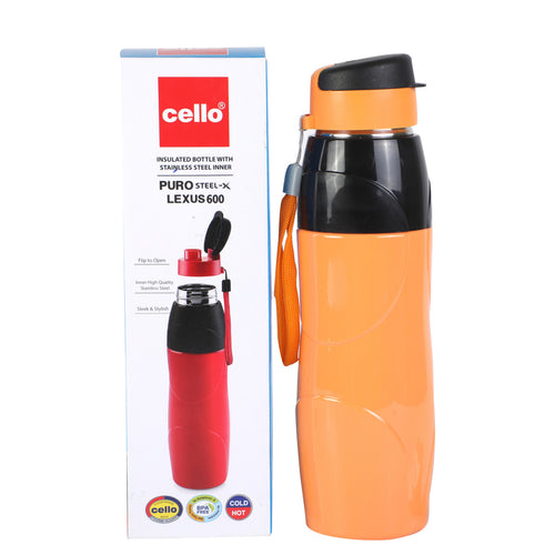 Cello Water Bottle Stainless Steel Lexus 600ml
