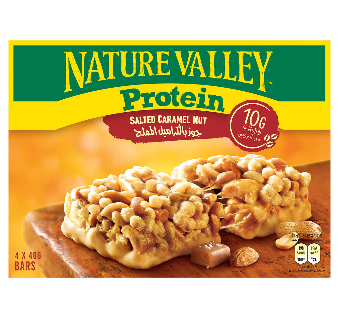 بار بروتين ناتشر فالي بالكراميل المملح والمكسرات 4 × 40 جم