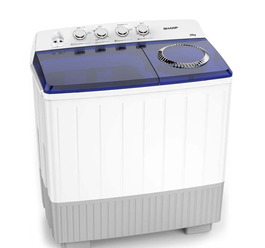 Sharp Twin Tub Washing Machine ES-T2012AP-Z 20KG AeroJet Top Load Spin/Dry Semi Automatic with Upward Pump