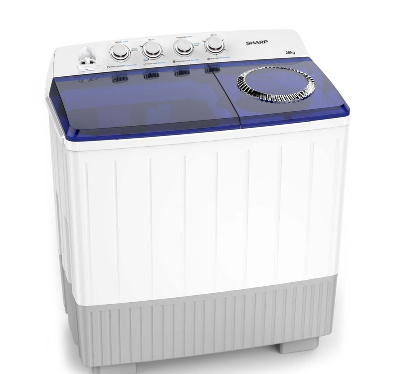 Sharp Twin Tub Washing Machine ES-T2012AP-Z 20KG AeroJet Top Load Spin/Dry Semi Automatic with Upward Pump