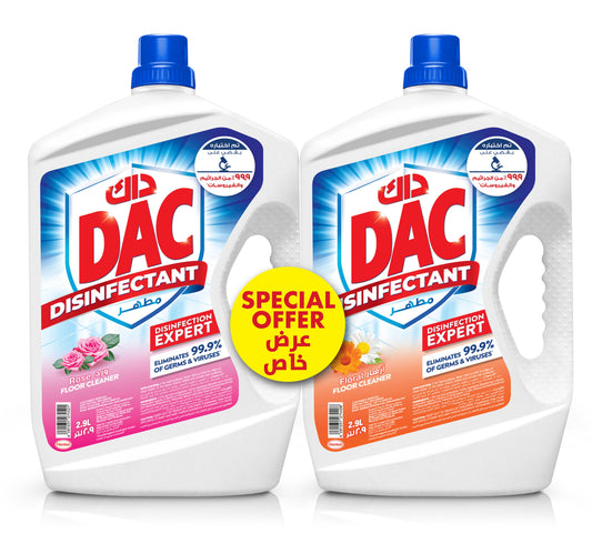 Dac Disinfectant Rose 2.9 Litre + Floral 2.9 Litre