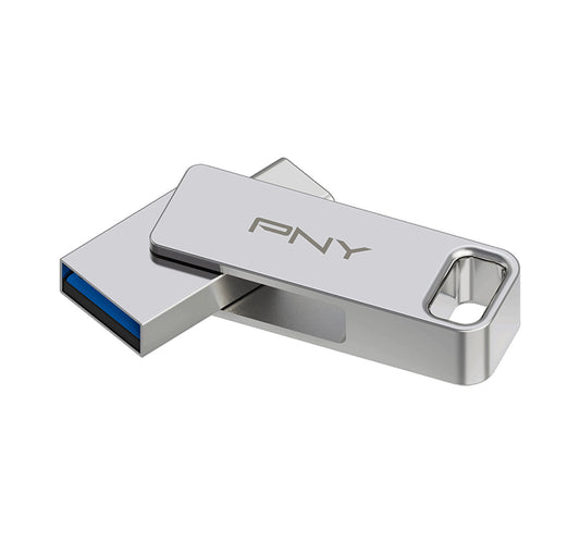 محرك أقراص فلاش مزدوج PNY DUO LINK بسعة 128 جيجابايت، USB 3.2 Type-C