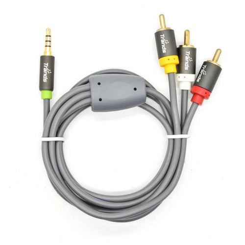 Trands 3.5mm to 3 RCA Audio Video Cable 1 Meter CA4418
