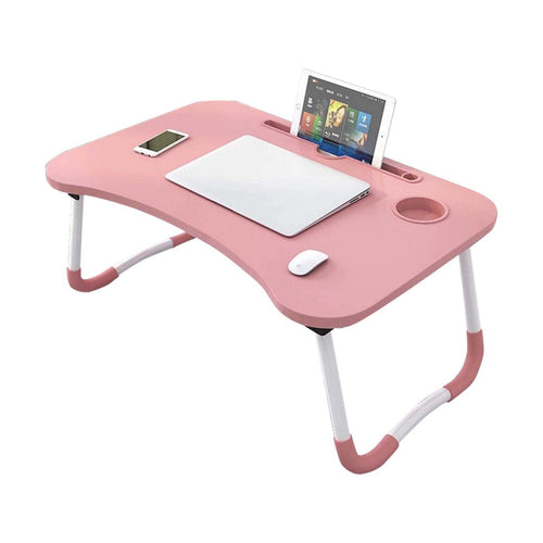 Golden Wheat Foldable Laptop Table, 60x40x26 cm, Pink