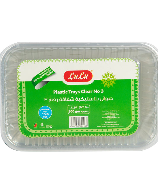 LuLu Plastic Trays Clear No.3 500 g