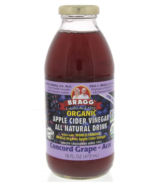 خل التفاح العضوي من براغ مع عنب كونكورد وأساي 473 مل