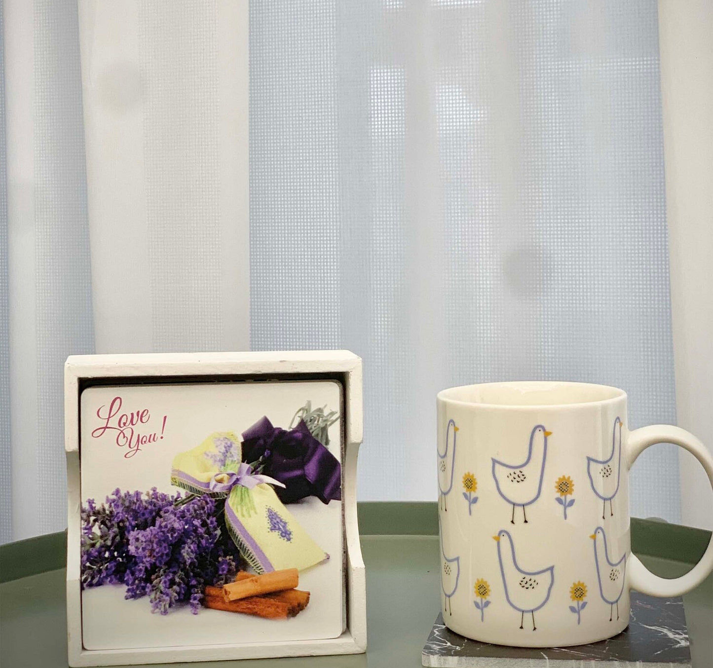 Maple Leaf 4pcs Wooden Coaster Set With Holder 12x12x4.5cm 20YX113