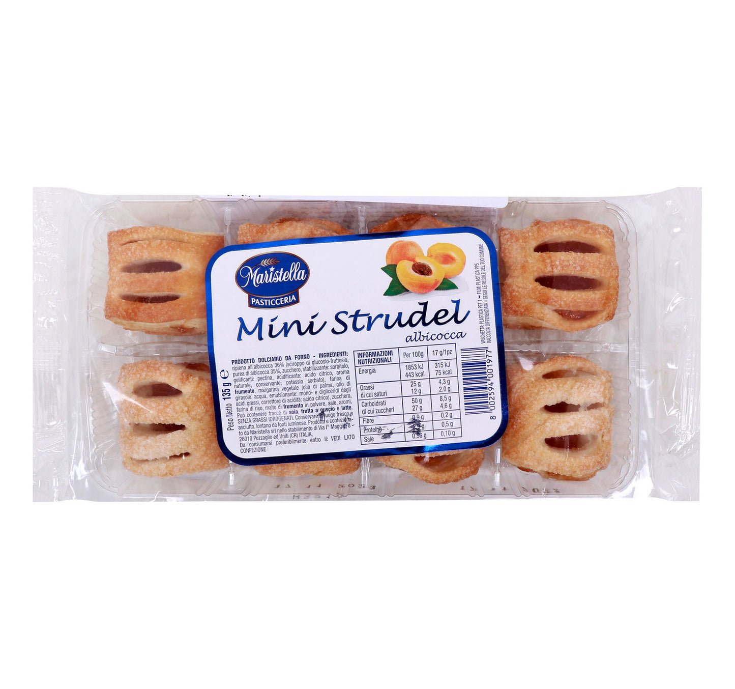Maristella Mini Strudel Albicocca with Apricot Filling 135 g