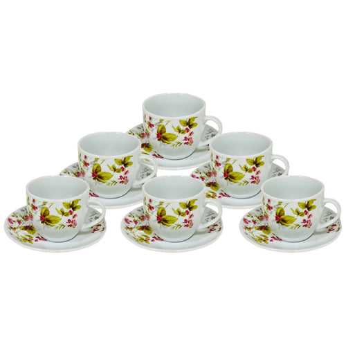 Home Ceramic Cup & Saucer Set 12 Pcs 180cc GUNG10/23