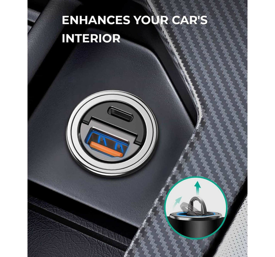 Aukey 30W Metal Dual Port Fast Car Charger CCA3