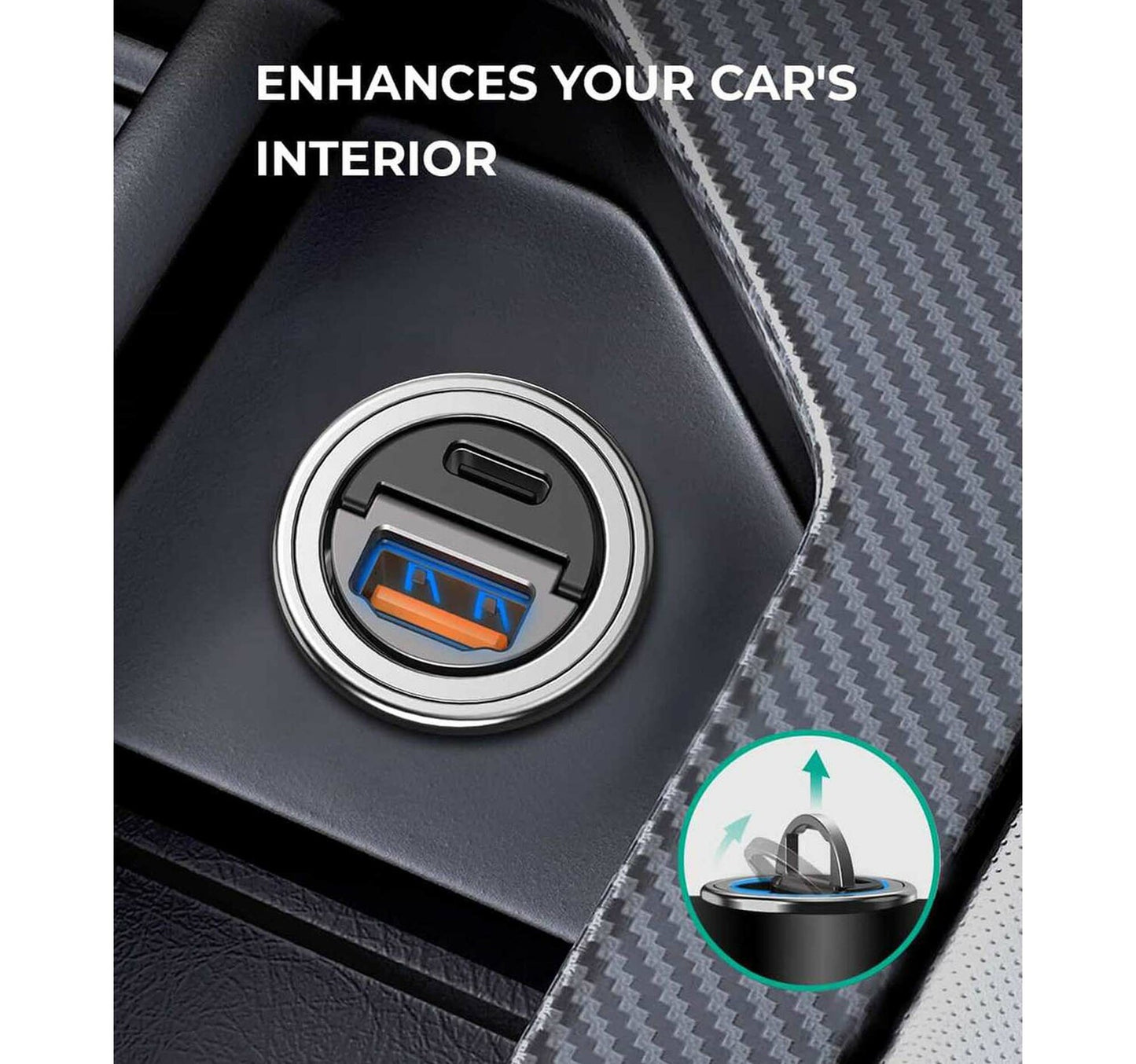 Aukey 30W Metal Dual Port Fast Car Charger CCA3