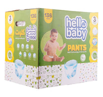 Hello Baby Diaper Pants Size 3 Medium 4-9 kg Box 136 pcs