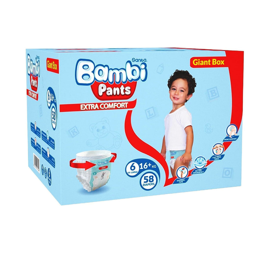 Bambi Diaper Pants Box Size 6 XXL 16+ kg 58 pcs
