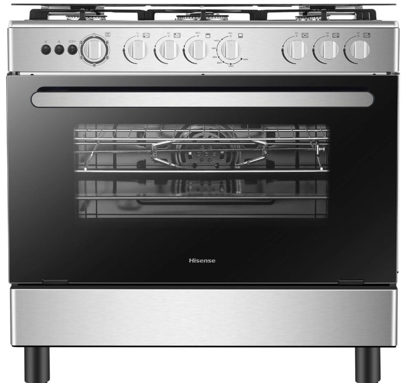Hisense 5 Burner Free Standing Gas Cooking Range, 90x60 cm, Stainless Steel, HFG90335RX