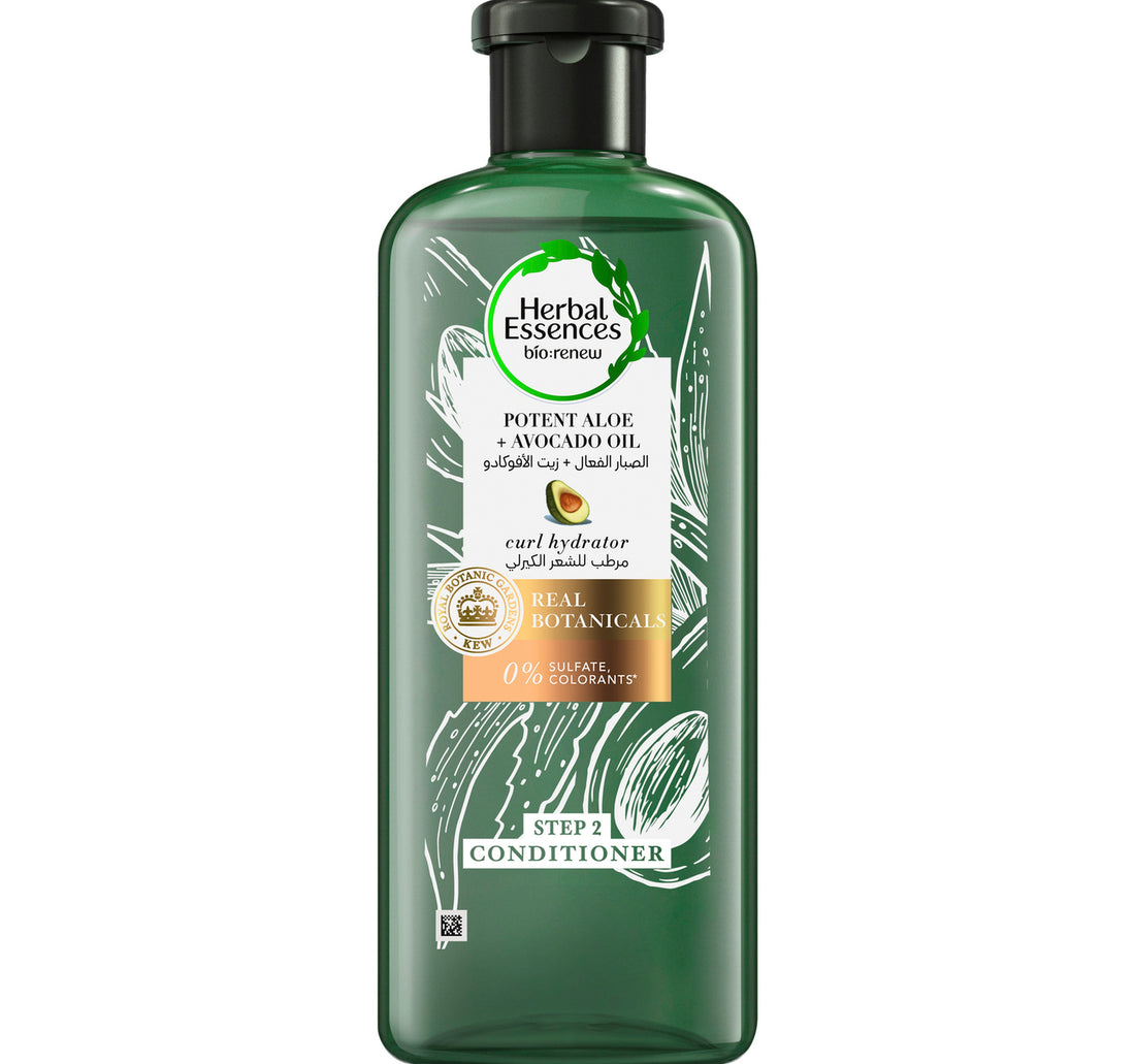 Herbal Essences Sulfate-Free Potent Aloe + Avocado Oil Hair Conditioner For Curl Hydration and Moisturizing 400 ml