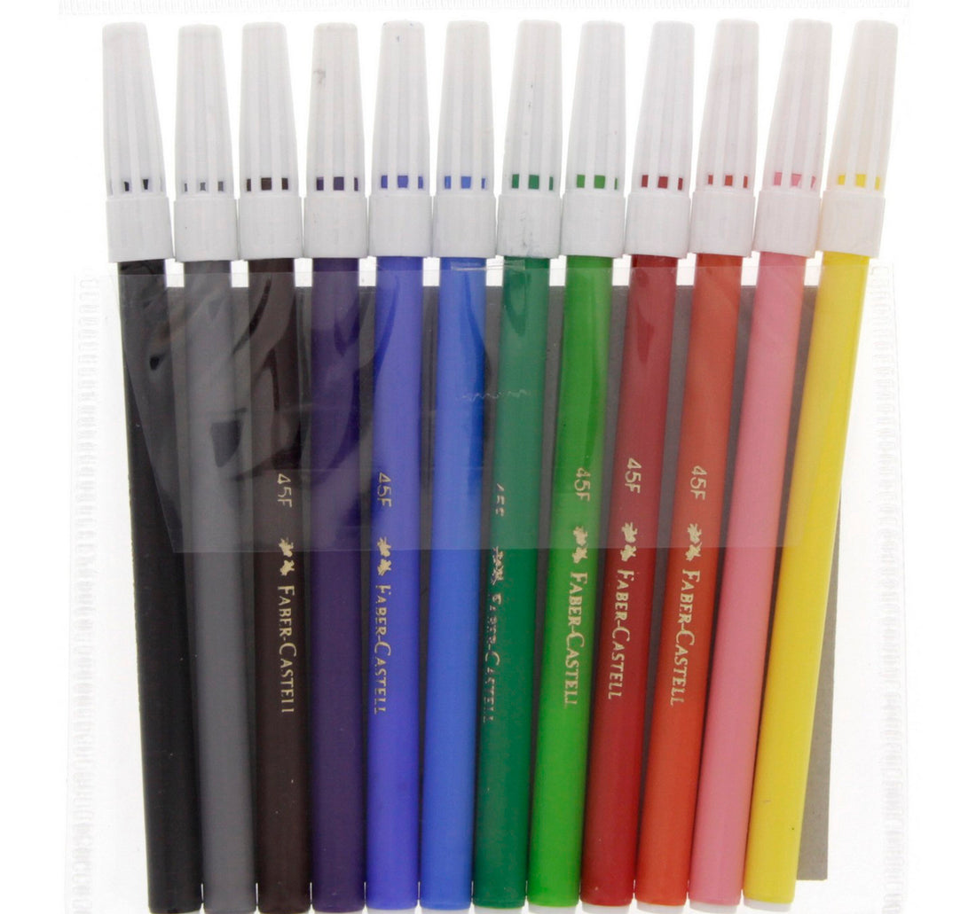 Faber-Castell Fibre Tip Color Pens 12 Pieces
