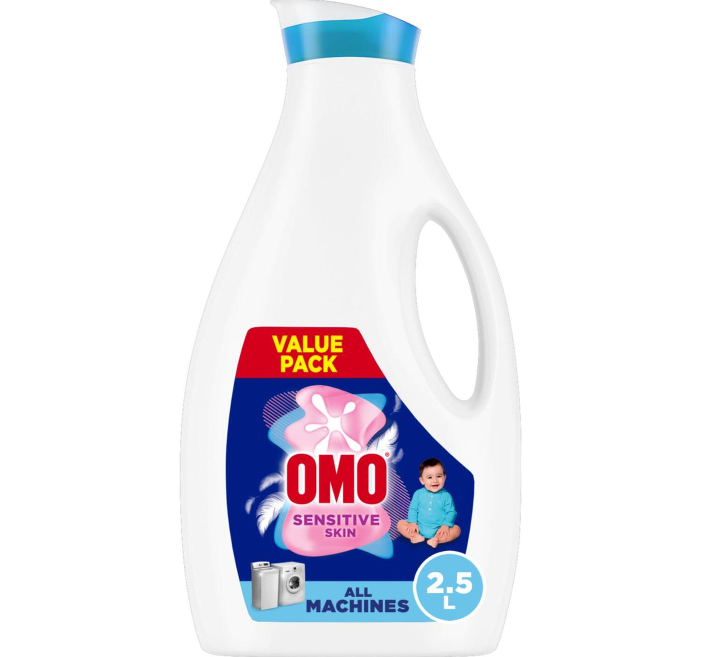Omo Liquid Laundry Detergent For Sensitive Skin Value Pack 2.5 Litres